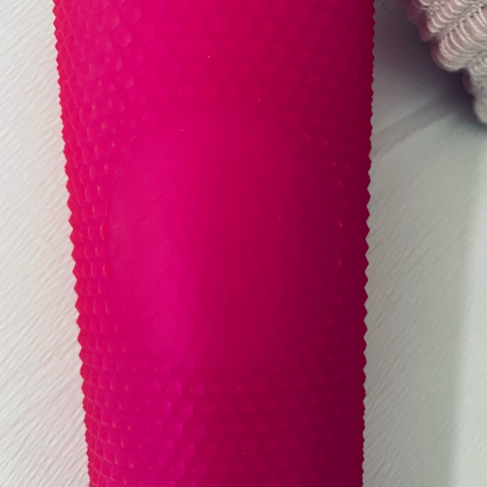 Matte hot pink Starbucks tumbler
